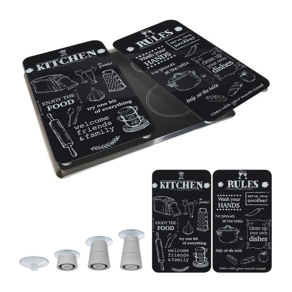 Zaštitni poklopci za štednjak u setu od kaljenog stakla 2 kom 52x30 cm Kitchen Rules – Maximex-image-2