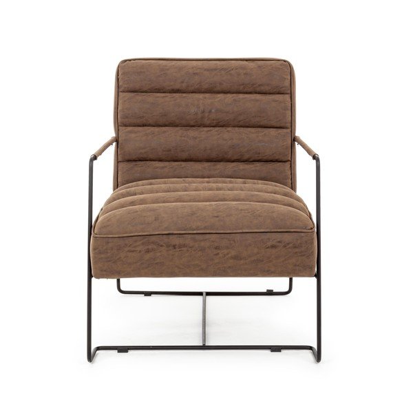 Smeđa fotelja od imitacije kože Brianna – Bizzotto-image-2