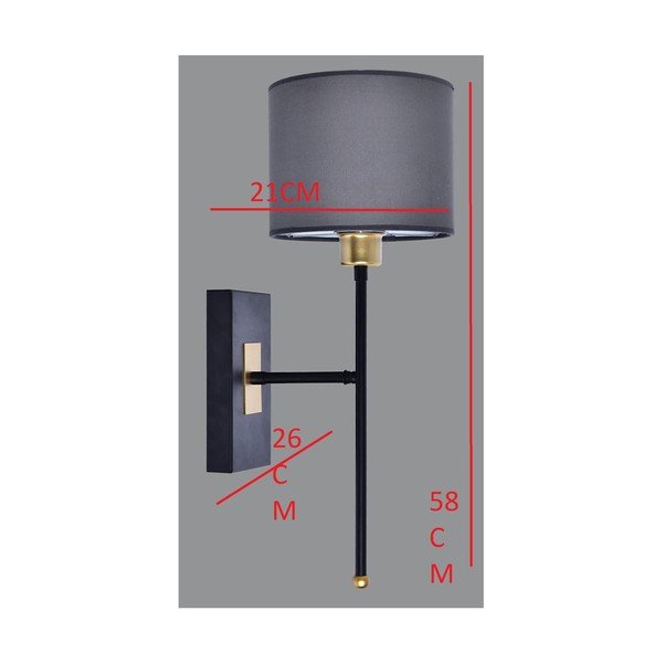 Crno-siva zidna lampa Sconce T - Magenta Home-image-2