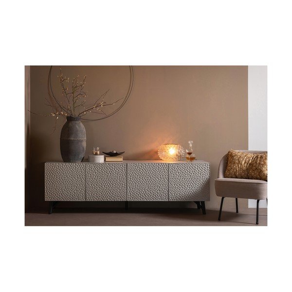 Svijetlo siva TV komoda od masivnog manga 185x56x46 cm Carved – WOOOD-image-1