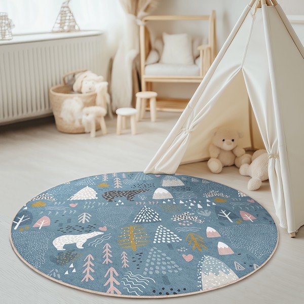 Plavi periv dječji tepih ø120 cm Forest Land – Mila Home-image-3