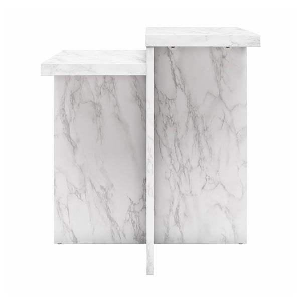 Bijeli stolić za kavu u mramornom dekoru 56x56 cm Brielle – CosmoLiving by Cosmopolitan-image-2