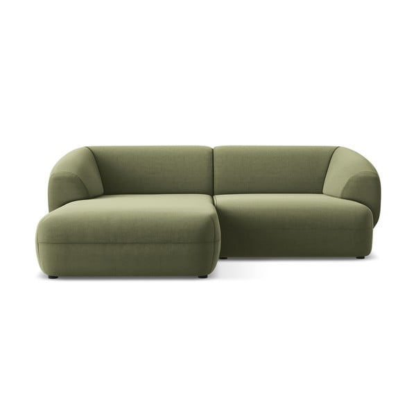 Zelena baršunasti kutna garnitura (s lijevim kutom) Moana – Makamii