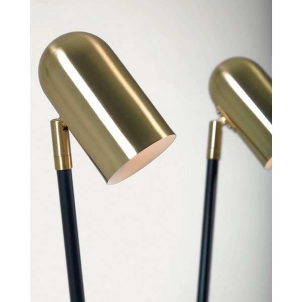 Crna/u zlatnoj boji stojeća svjetiljka s metalnim sjenilom (visina 152 cm) Clemence – Kave Home-image-4