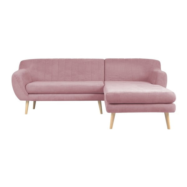 Svijetlo ružičasti kauč s ležaljkom na desnoj strani Mazzini Sofas Sardaigne