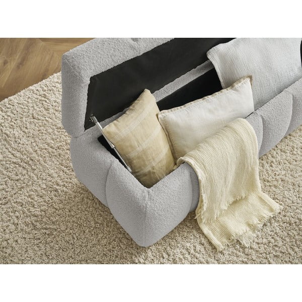 Svijetlo siva klupa od bouclé tkanine Mont Blanc – Bobochic Paris-image-4