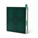 Zelena kvadratna bilježnica s gel olovkom LEGO®, 15,9 x 15,9 cm