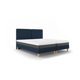 Tamnoplavi bračni krevet Mazzini Beds Lotus, 160 x 200 cm
