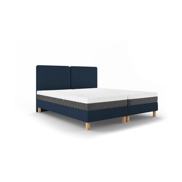Tamnoplavi bračni krevet Mazzini Beds Lotus, 180 x 200 cm
