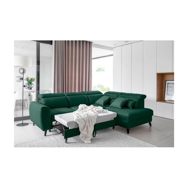 Zelena baršunasti sklopiva/s prostorom za odlaganje kutna garnitura (s desnim kutom/u obliku slova L) Noble – ELTAP-image-4