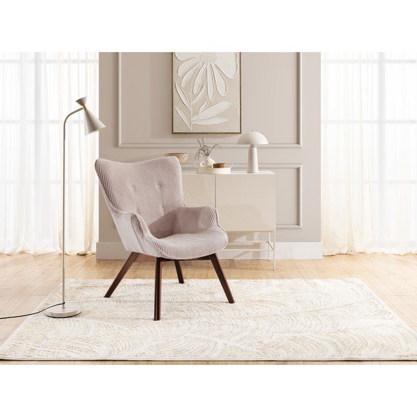 Svijetlo ružičasta fotelja od samta Niko – Ropez-image-4