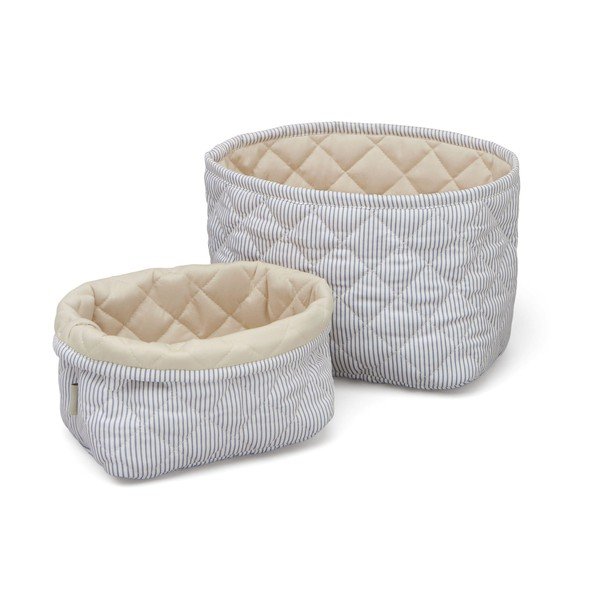 Svijetlo plave tekstilne dječje kutije za pohranu u setu 2 kom Classic Stripes Blue, Praline – Cam Cam Copenhagen