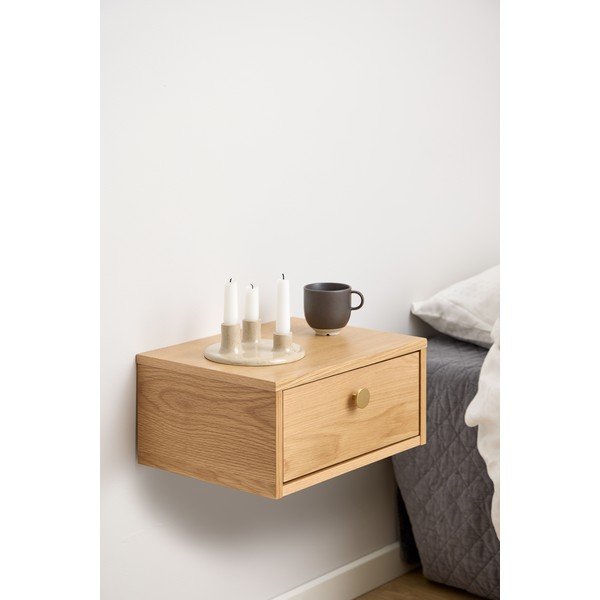 Noćni ormarić u dekoru hrasta u svijetloj prirodnoj boji Monfort – Actona-image-1