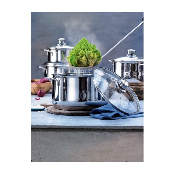 Set od 5 lonaca od nehrđajućeg čelika s poklopcima WMF Cromargan® Diadem Plus-image-1