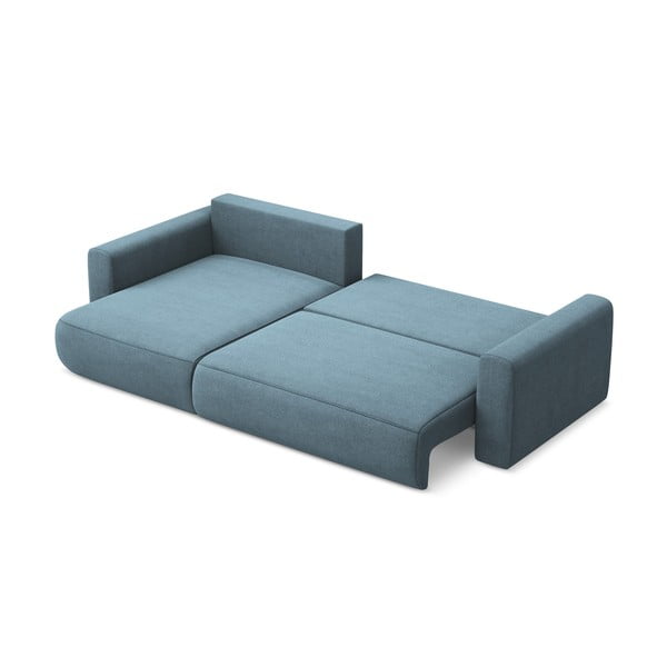 Svijetlo plava sklopiva/s prostorom za odlaganje kutna garnitura (s lijevim kutom/s ležaljkom) Kapua – Makamii-image-4