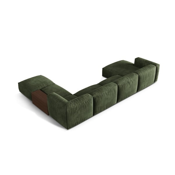 Zelena baršunasti kutna garnitura (s desnim kutom/u obliku slova "U") Martina – Micadoni -image-2