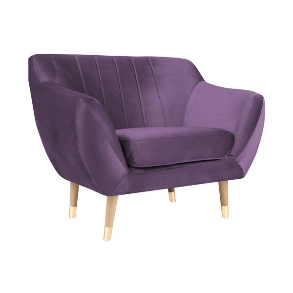 Ljubičasta baršunasta fotelja Mazzini Sofas Benito-image-2