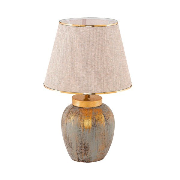 Krem/u zlatnoj boji stolna lampa s tekstilnim sjenilom (visina 47 cm) Yakamoz – Opviq lights