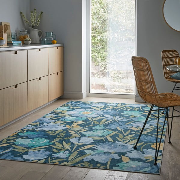 Plavi perivi tepih 230x160 cm Alyssa - Flair Rugs-image-1