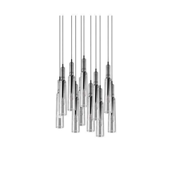 Crna/u srebrnoj boji LED viseća svjetiljka sa staklenim sjenilom ø 50 cm Lucent – Trio Select-image-2