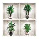 Set od 4 zidne 3D samoljepljive naljepnice Ambiance Exotic Palm Leaves