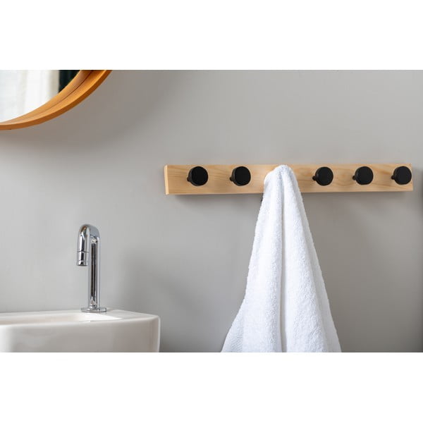 Crna zidna vješalica od masivnog bora  Knobs – PT LIVING-image-1