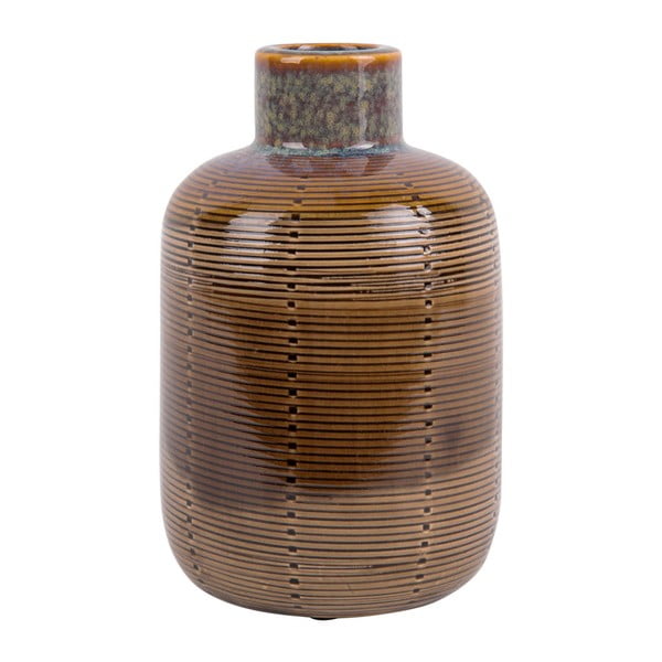 Smeđa keramička vaza PT LIVING Boca, visina 18,5 cm