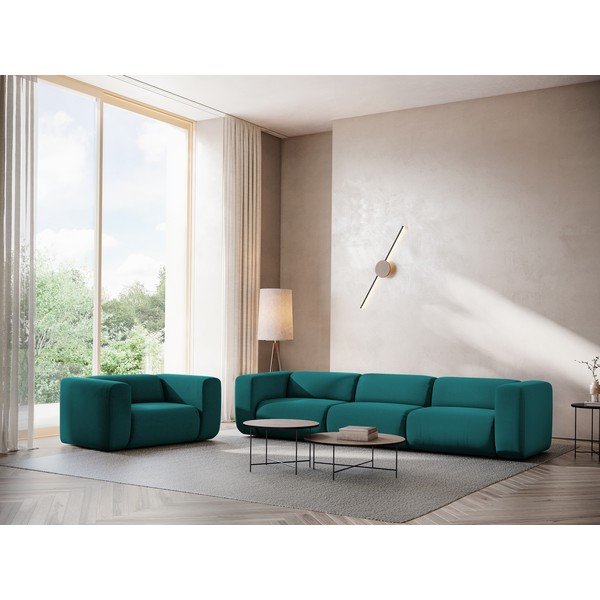 Tirkizna baršunasti sofa 319 cm Ekahi – Makamii-image-1