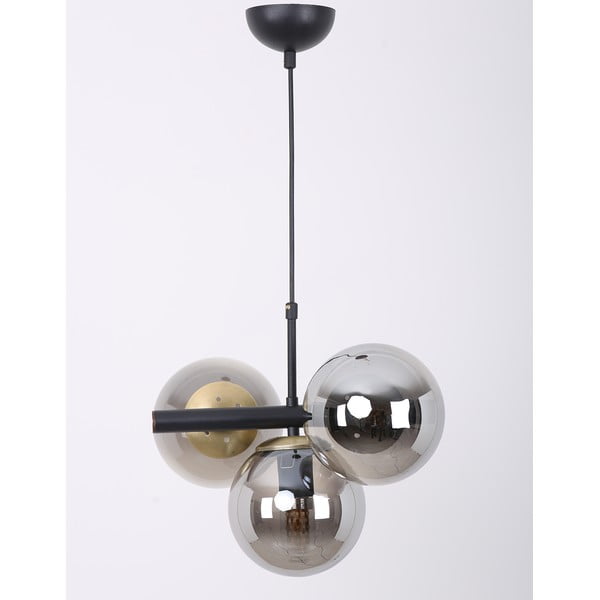 Crna/siva viseća svjetiljka sa staklenim sjenilom ø 15 cm Cascade – Squid Lighting-image-3