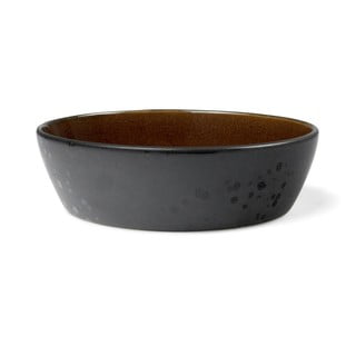 Crni pladanj od kamenine s oker unutarnjom stranom Bitz Mensa, promjer 18 cm