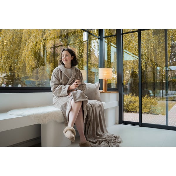 Smeđe-sivi kućni ogrtač od mikropliša S/M Pippa – Tiseco Home Studio-image-3