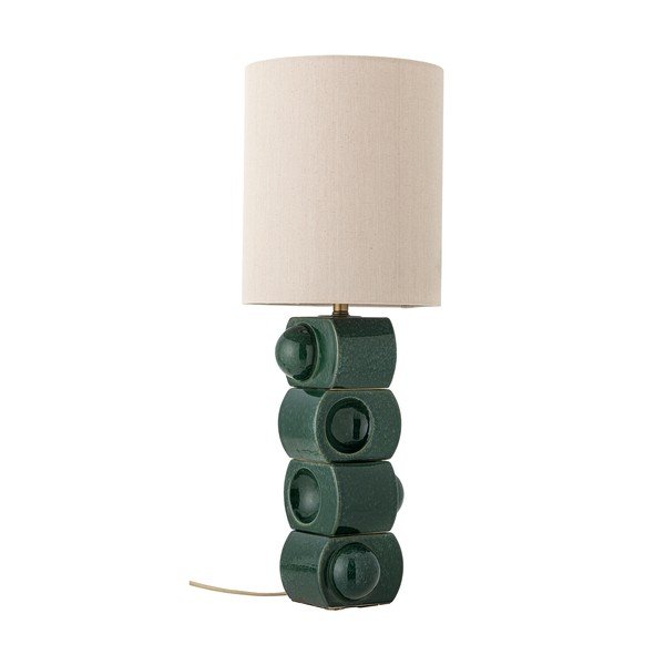 Zelena/krem stolna lampa keramička s tekstilnim sjenilom (visina 68 cm) Brady – Bloomingville