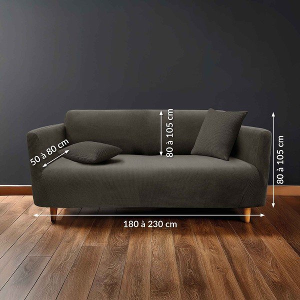 Antracitno siva rastezljiva presvlaka za sjedeću garnituru trosjed Sacha – douceur d'intérieur-image-2