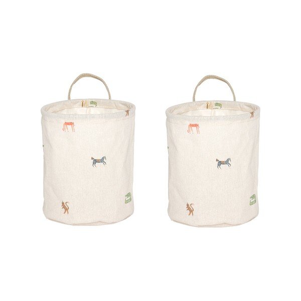 Krem tekstilne dječje kutije za pohranu u setu 2 kom ø 18x22 cm Moira – OYOY Mini