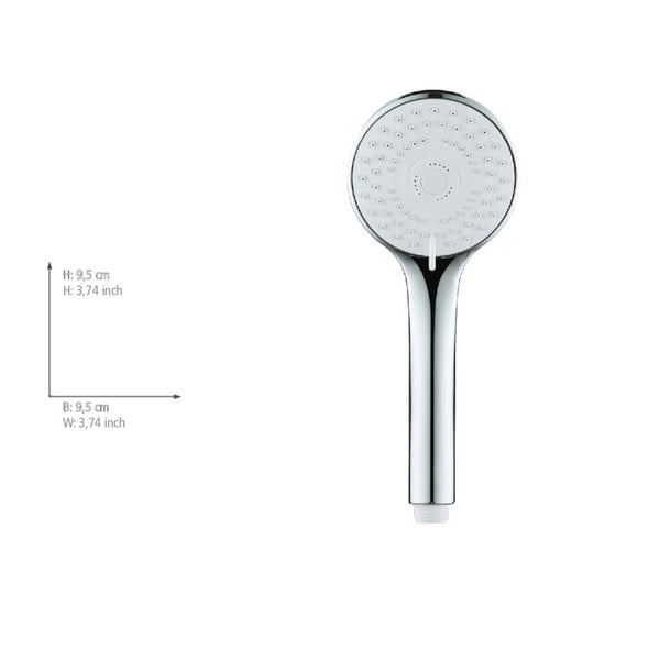 Plastična ručka za tuš u srebrnoj boji ø 9,5 cm Uno – Allstar-image-3