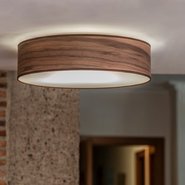 Stropna lampa od prirodnog furnira u boji orahovog drveta Sotto Luce TSURI L, ⌀ 40 cm-image-1