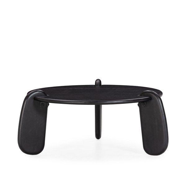 Crni okrugao stolić za kavu od masivnog manga ø 80 cm Tamira – MOME-image-2