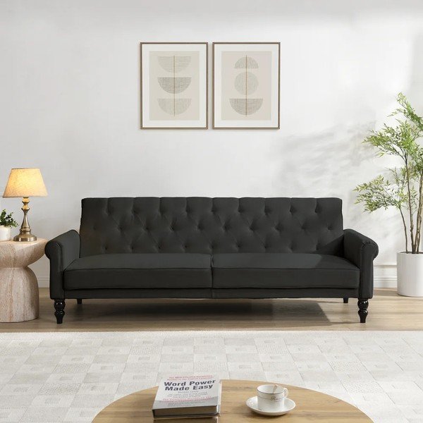 Antracitno siva podesiva/sklopiva sofa 222 cm Tyne – Støraa-image-1