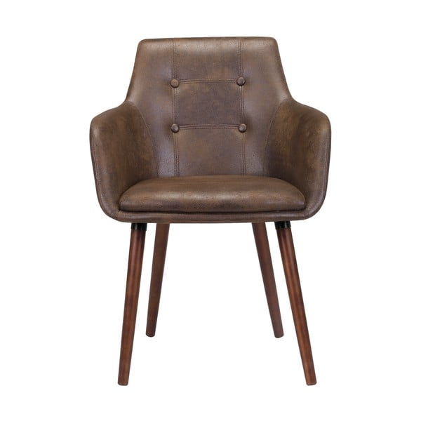 Smeđa stolica blagavaonska s postoljem od drveta kaučukovca Actona Johannesburg