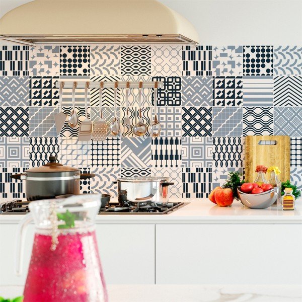 Set od 24 zidne naljepnice Ambiance Wall Decal Scandinavian Tiles Kiev, 10 x 10 cm-image-1