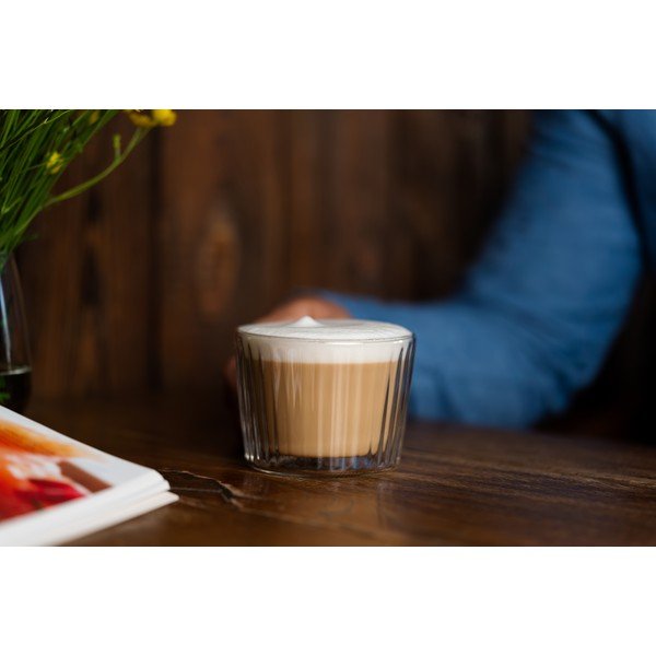 Staklene šalice u setu 2 kom za cappuccino 250 ml Livio Duo – Vialli Design-image-3
