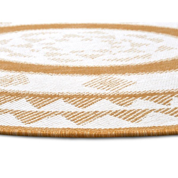 Oker žuti/bijeli okrugli vanjski tepih ø 140 cm Jamaica – NORTHRUGS-image-3