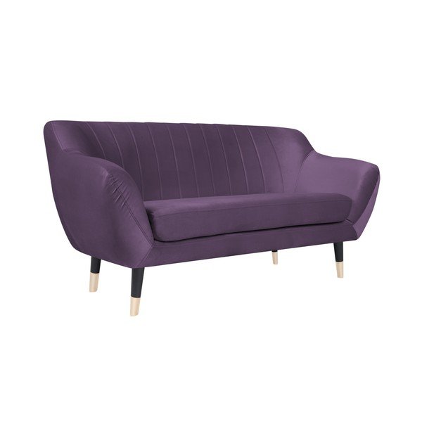 Ljubičasta sofa s crnim nogama Mazzini Sofas Benito, 158 cm-image-2