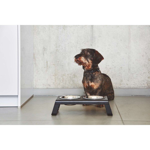 Metalni set posuda s postoljem za pse Desco Grolive M – MiaCara-image-1