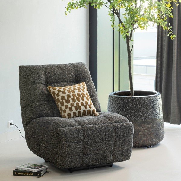 Antracitno siva fotelja za opuštanje s podesivim nagibom Hein – WOOOD-image-1