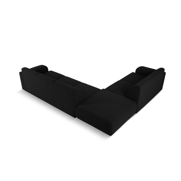 Crna kutna garnitura od bouclé tkanine (s lijevim kutom) Molino – Micadoni Home-image-3