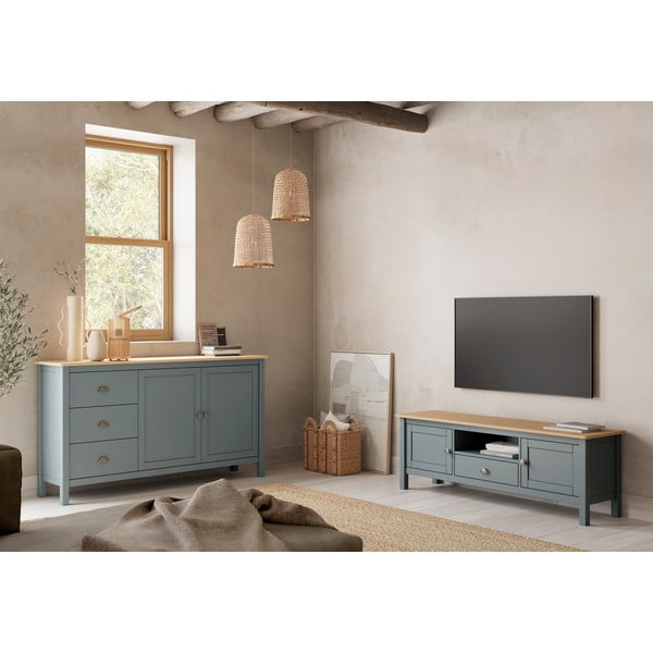 Komoda prljavo zelena od masivnog bora 150x80x40 cm Misti – Marckeric-image-1