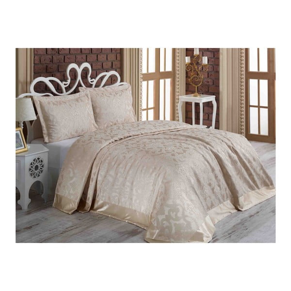 Set od 2 pamučne poplune i prekrivača za bračni krevet Kirin, 240 x 260 cm