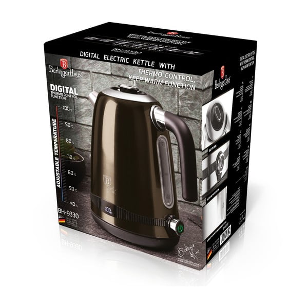 Smeđe kuhalo za vodu 1,7 l Shiny Black Collection - BerlingerHaus-image-4