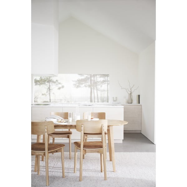 Konjak smeđe/u prirodnoj boji blagovaonske stolice u setu 2 kom od umjetne kože Wolcott – Rowico-image-2